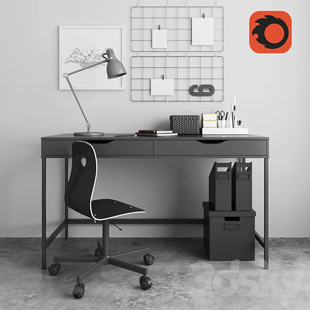 model ikea workspace 3DS Max Model