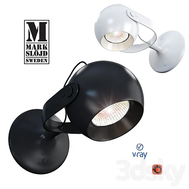 Model KLOT wall lamp from MARKSLOJD Sweden. 3DS Max Model