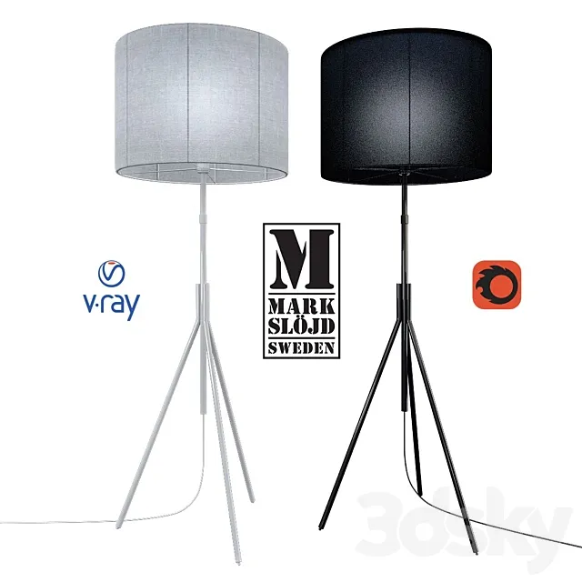 Model SLING floor lamp from the company MARKSLOJD Sweden. 3DS Max Model