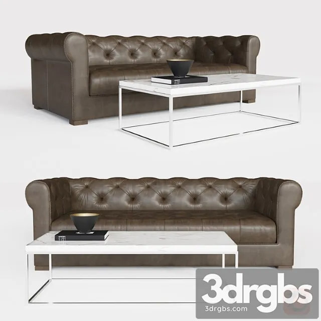 Modena chesterfield leather sofa 2 3dsmax Download