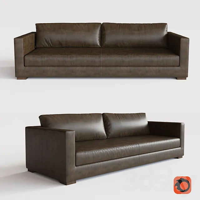 MODENA SHELTER ARM LEATHER SOFA 3ds Max