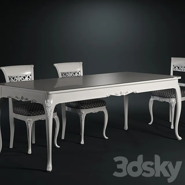 Modenese_Table_Chair 3DS Max Model