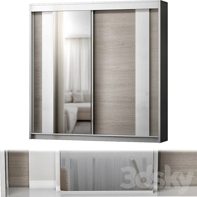 Modern 2 Door Sliding Wardrobe Hokku Designs Colou 3dsMax Model