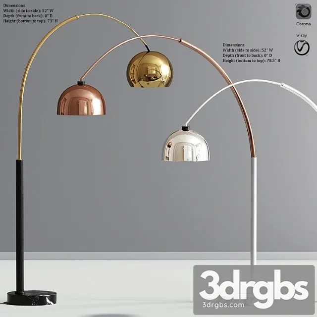 Modern arc floor lamp set 02 3dsmax Download