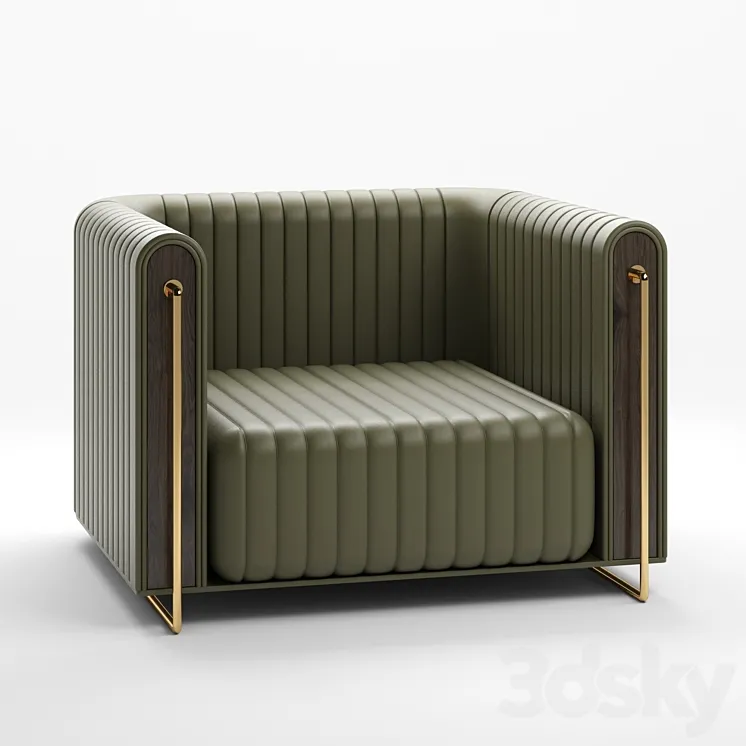 Modern Arm Chair Leather 3DS Max