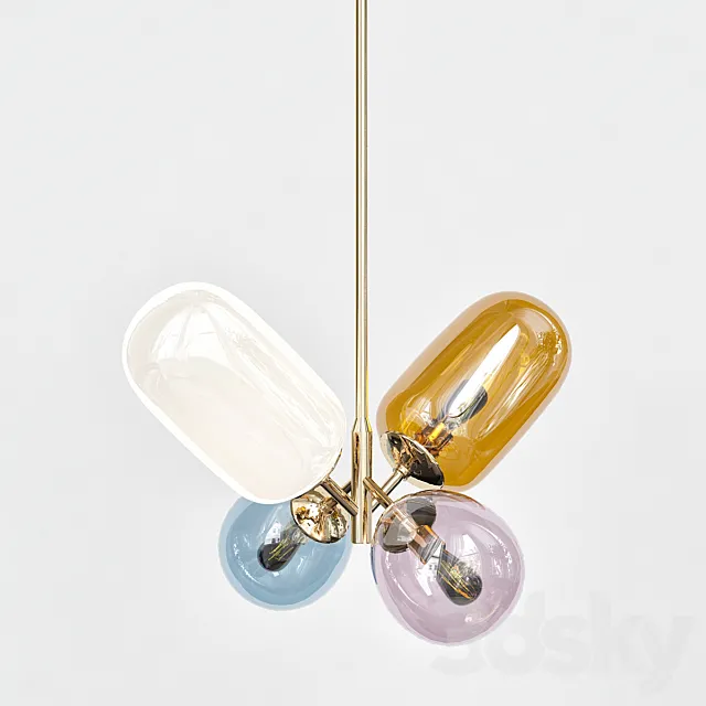 Modern Balloon Glass Chandelier 3DSMax File