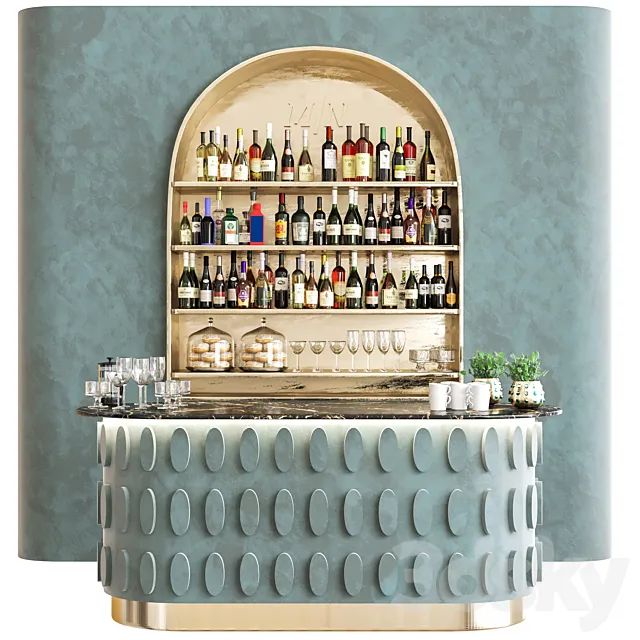Modern bar counter 33 3ds Max