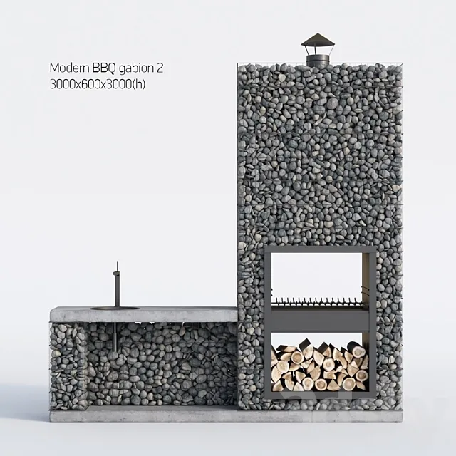 Modern barbecue from Gabion 2 3DSMax File