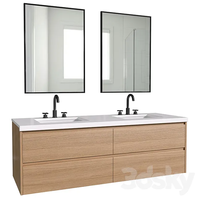 Modern Bathroom Furniture.Washbasin Cabinet With Built-in Basin 3DS Max Model