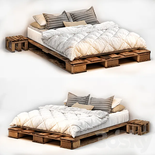 Modern bed 005 3DS Max Model