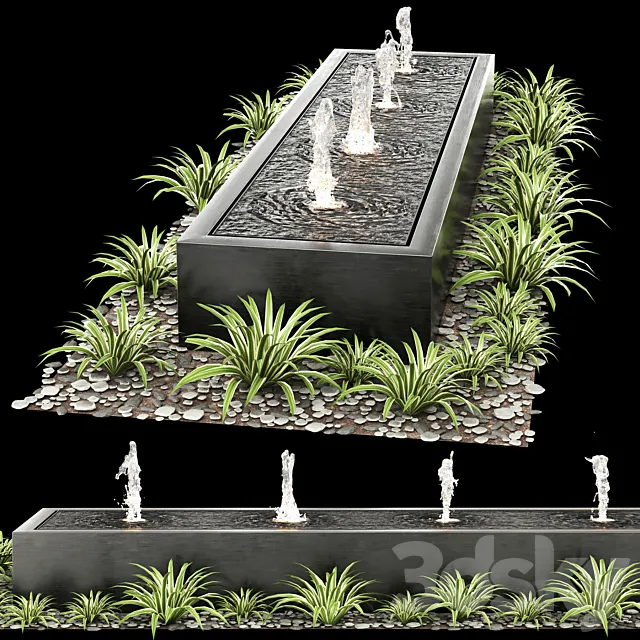 Modern box fountains_01 3DS Max Model