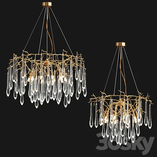Modern Branching chandelier 2 types 3ds Max
