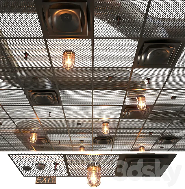 Modern ceiling system in Loft style 3DSMax File