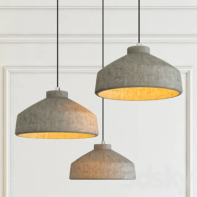 Modern cement lights 04 3ds Max