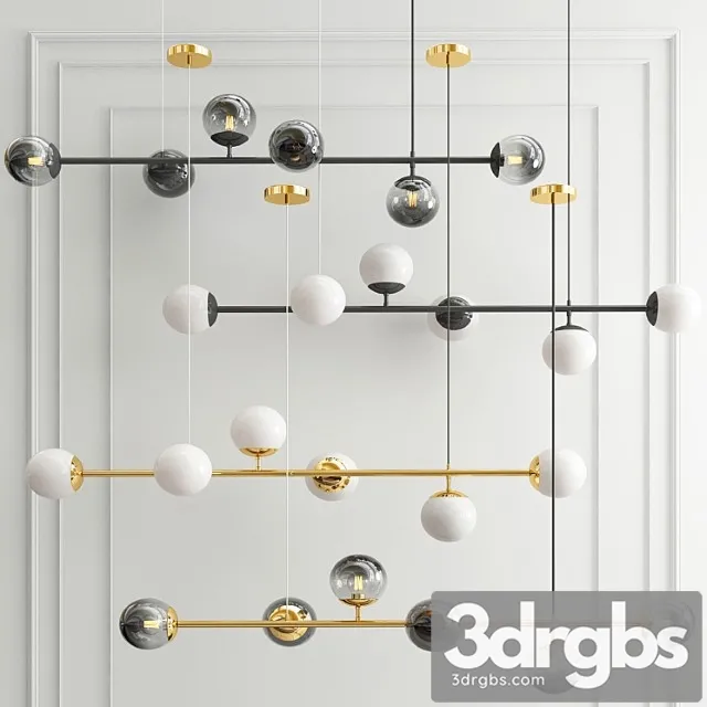 Modern chandelier and glass ball 3dsmax Download