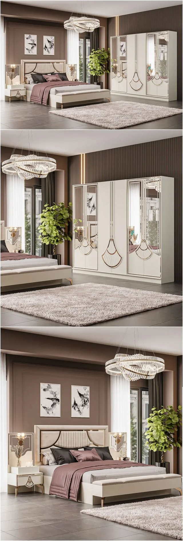 Modern classic bed furniture 001 3dsMax Model