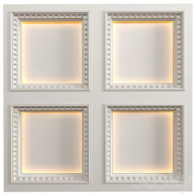 Modern coffered illuminated ceiling Art Deco style 3DS Max