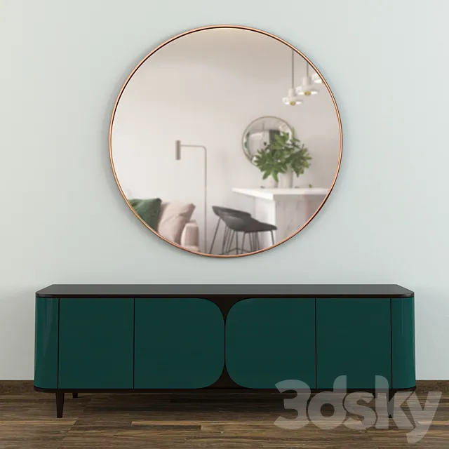 Modern Console Table With Mirror 3DSMax File