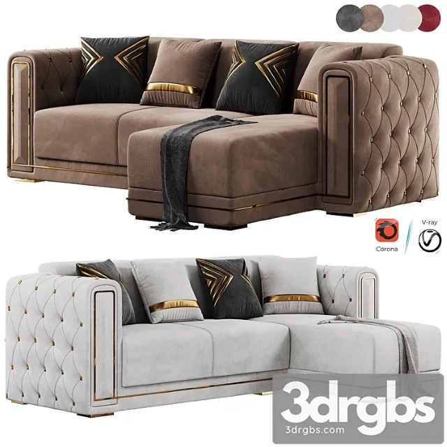Modern Corner Beige Sectional Sofa 3dsmax Download