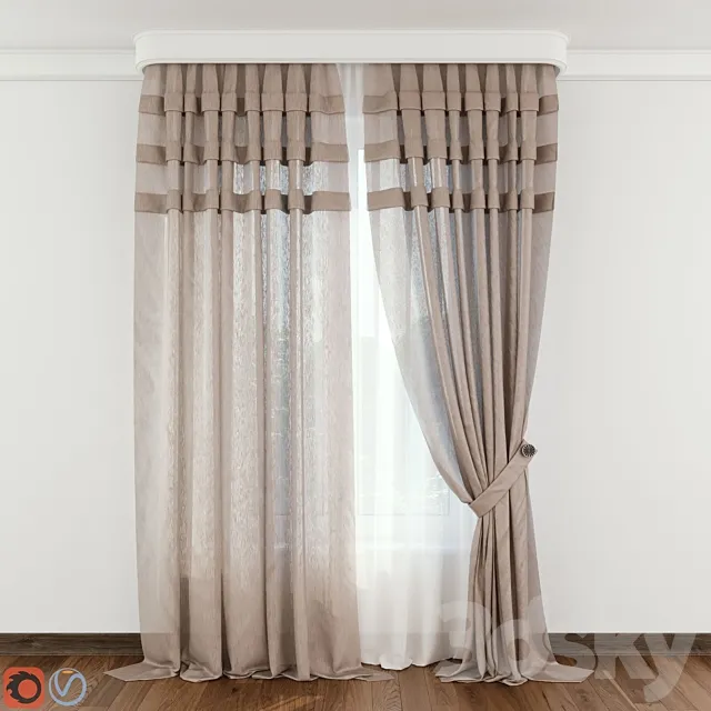 Modern Curtain №7 3ds Max