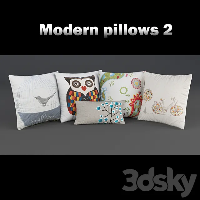 Modern decorative pillows 3ds Max