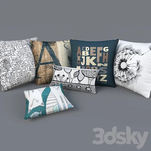 Modern decorative pillows 3DSMax File