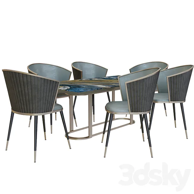 modern dining table chair 2 3DSMax File