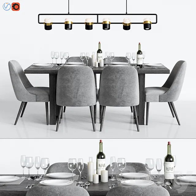 Modern Dinning Set 1 3DSMax File