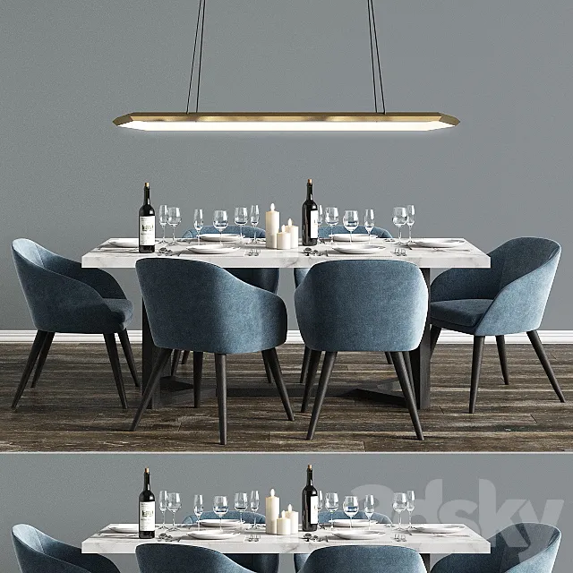 Modern Dinning Set 5 3DSMax File