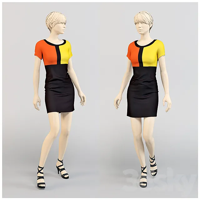 Modern dress. 3DSMax File