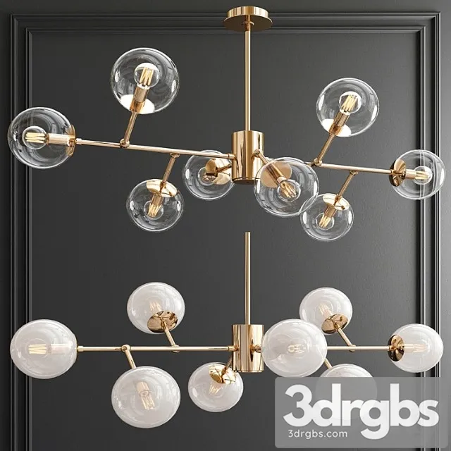 Modern espalier branching globe chandelier