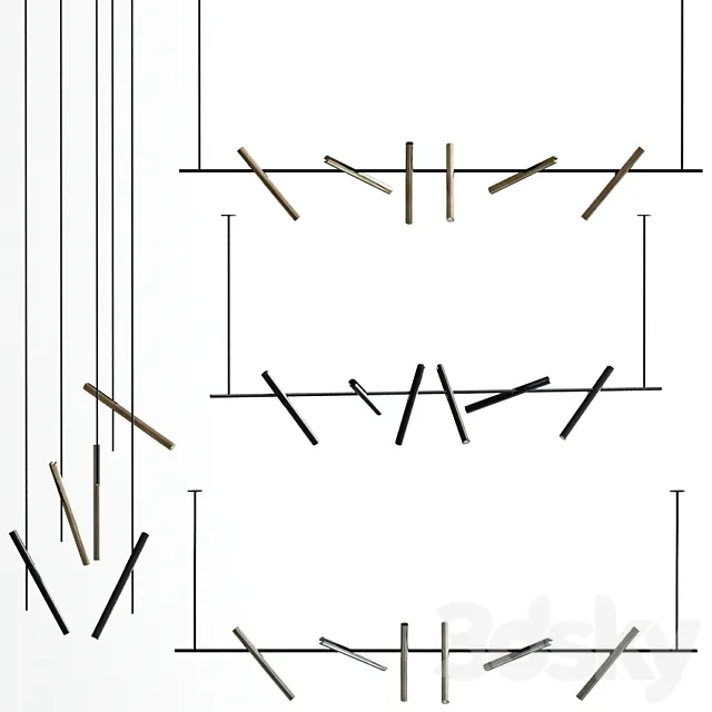 Modern Esprit single ceiling Light Collection 3DSMax File