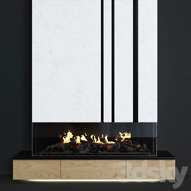 Modern fireplace 14 3DS Max Model