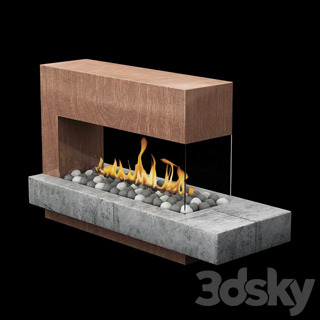 Modern fireplace 3ds Max