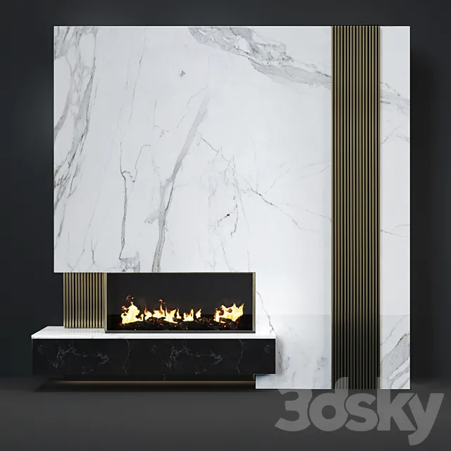 Modern fireplace 6 3DS Max Model