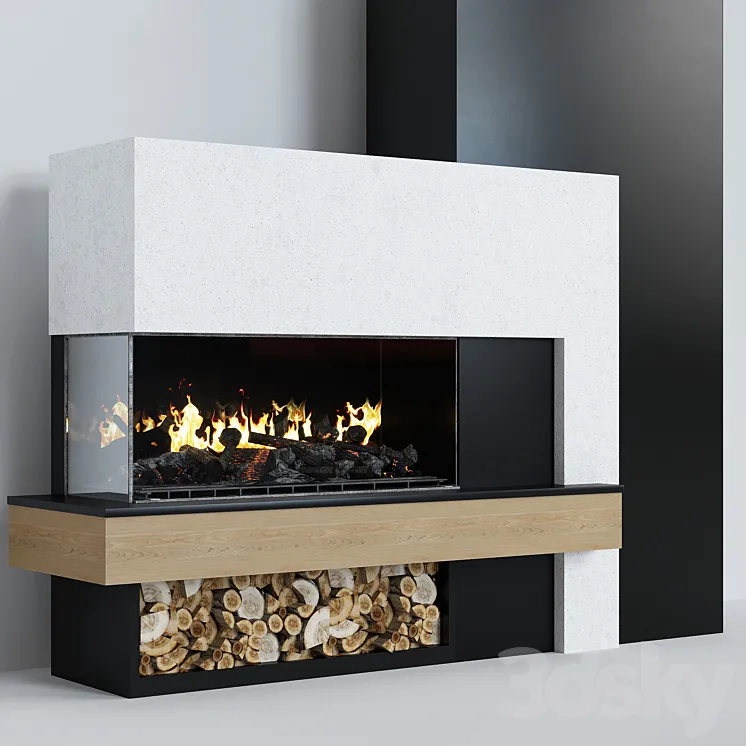 Modern fireplace 7 3DS Max