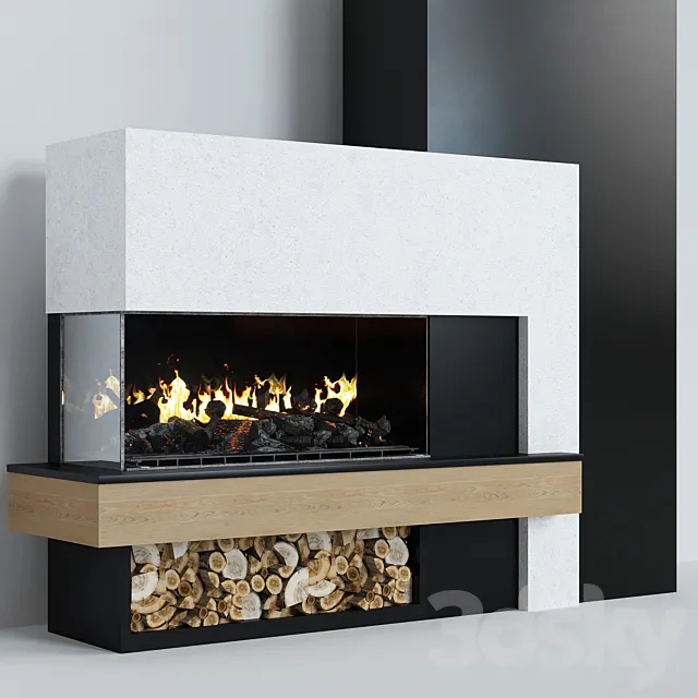 Modern fireplace 7 3DSMax File