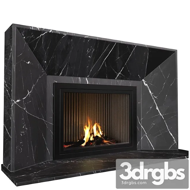 Modern Fireplace In Black Marble Fireplache Sontemporium 3dsmax Download