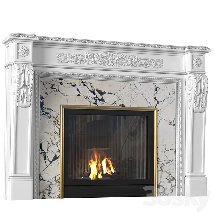 Modern fireplace in classic style.Fireplace modern ArtDeco 3DS Max Model