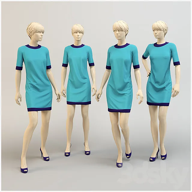 Modern free dress. 3DSMax File