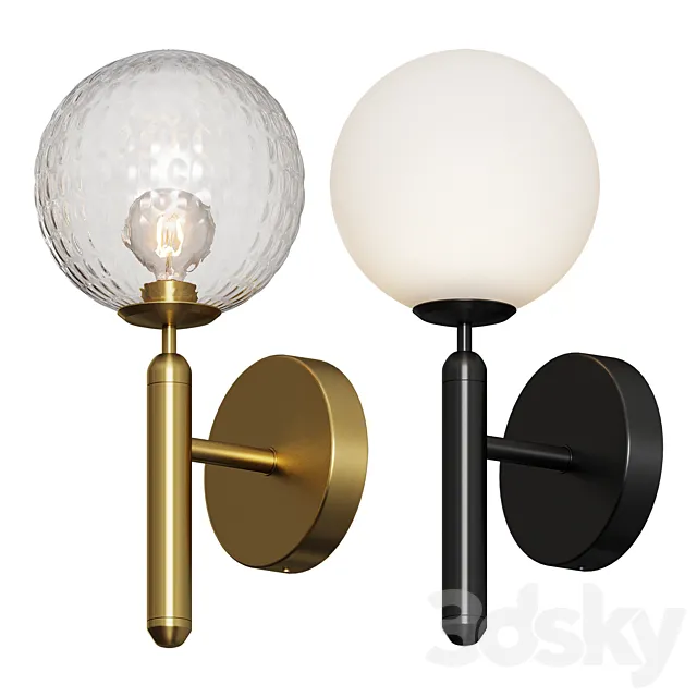 Modern Glass Ball Led Wall Lamp 3ds Max