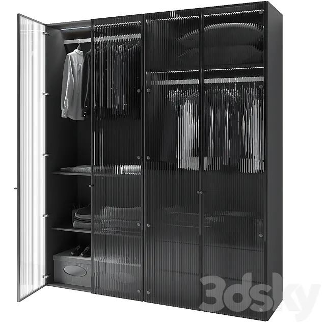 Modern Glass Door Wardrobe 3ds Max