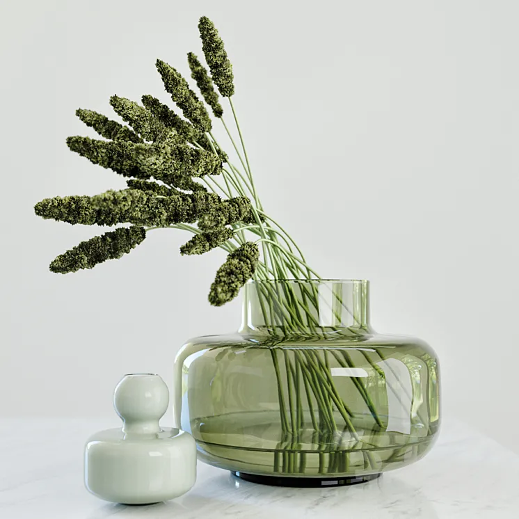Modern grass arrangement in a vase 3DS Max