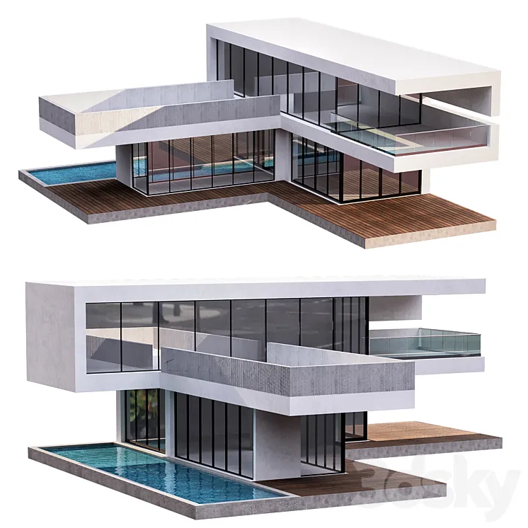 Modern House No4 3DS Max