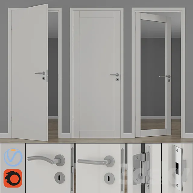 Modern interior doors unique 01L GW01L EASY GW 3ds Max