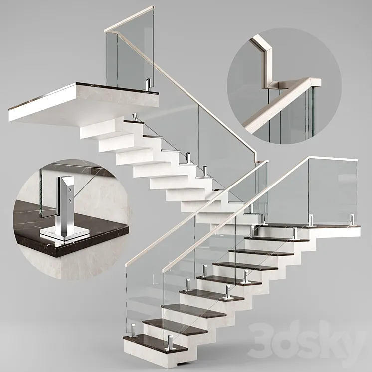 Modern interior stair 03 3DS Max