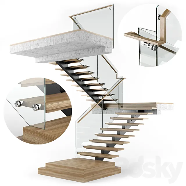 Modern interior stair 07 3DSMax File