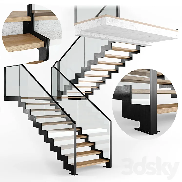 Modern interior stair 09 3DS Max