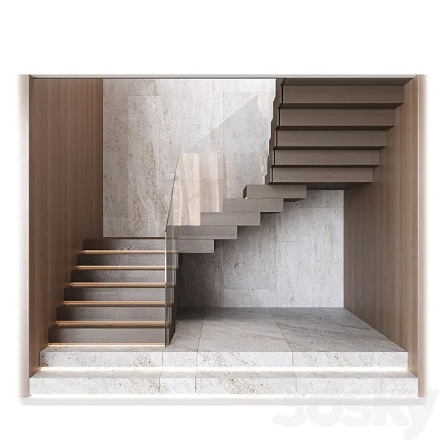 Modern interior stairs 16 3ds Max