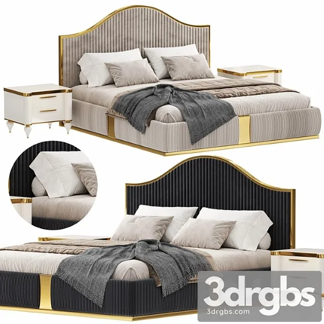 Modern Italian Golden luxury Bed by Lamoderno 3dsmax Download